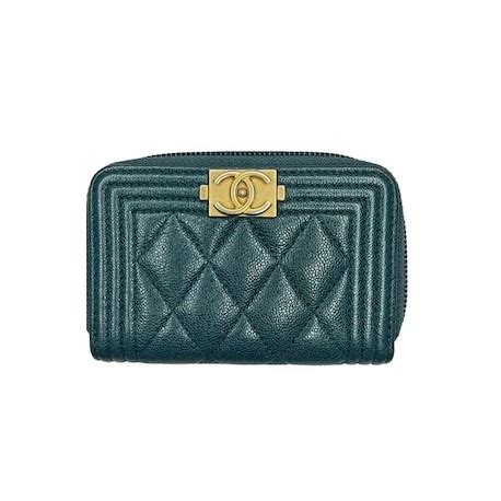 porte carte chanel vert|Grands portefeuilles .